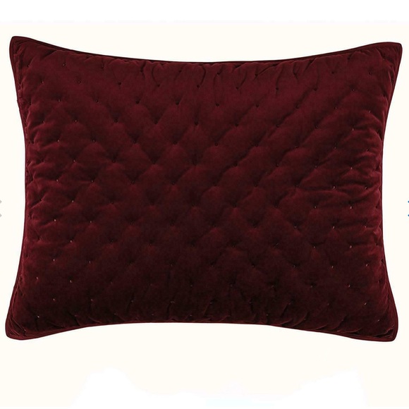 CROSCILL CARISSA Holiday Pillow Sham Cover Red Merlot Velvet - Picture 2 of 5